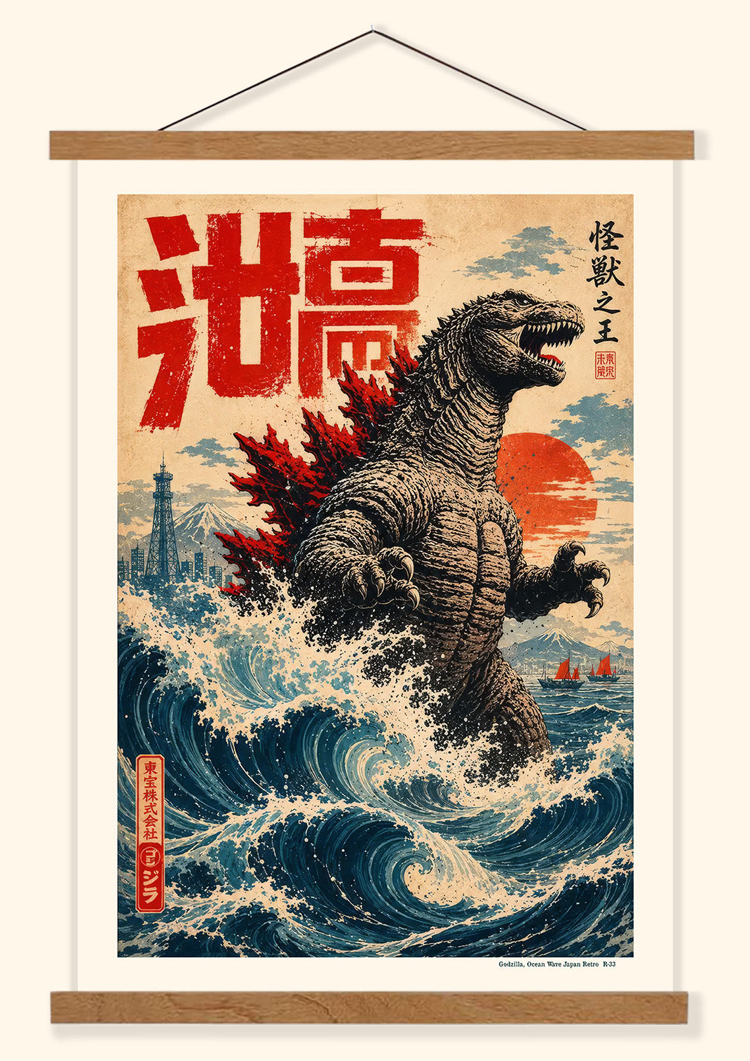 Godzilla, Ocean Wave (Retro) | Japan