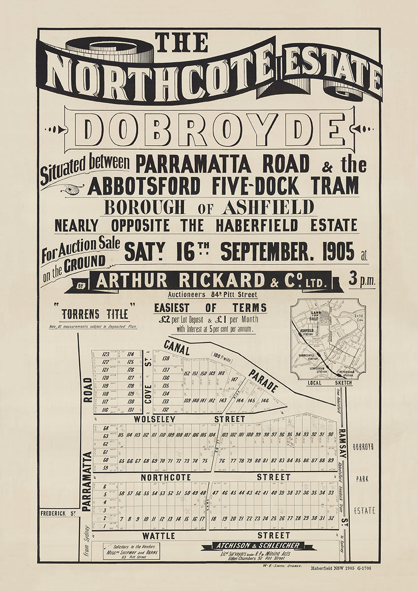 Haberfield NSW - Subdivision 1905 | Australia