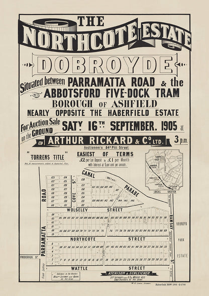Haberfield NSW - Subdivision 1905 | Australia
