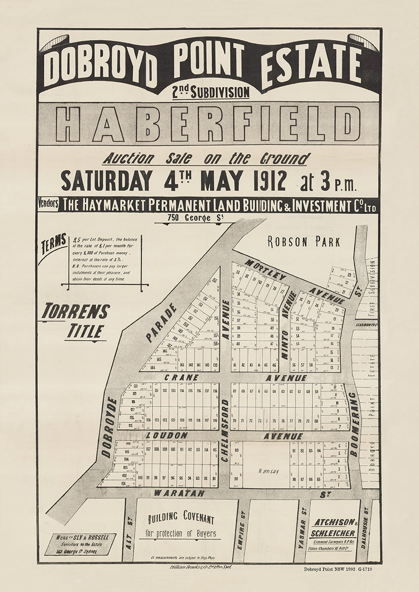 Dobroyd Point NSW - Subdivision 1912 | Australia