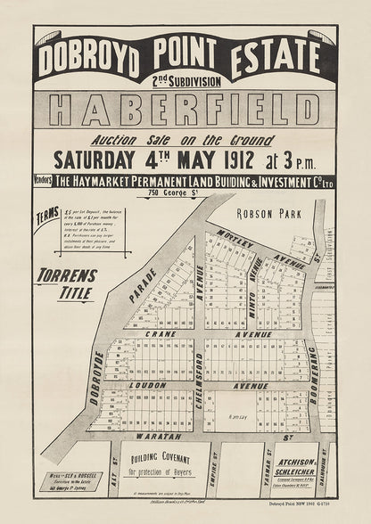 Dobroyd Point NSW - Subdivision 1912 | Australia
