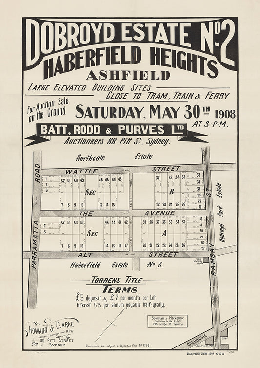 Haberfield NSW - Subdivision 1908 | Australia