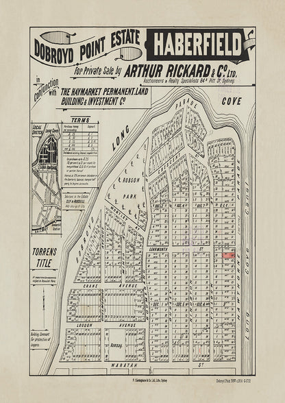Dobroyd Point NSW - Subdivision c.1914 | Australia