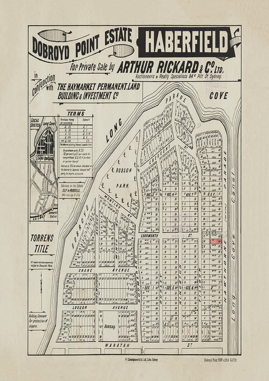 Dobroyd Point NSW - Subdivision c.1914 | Australia