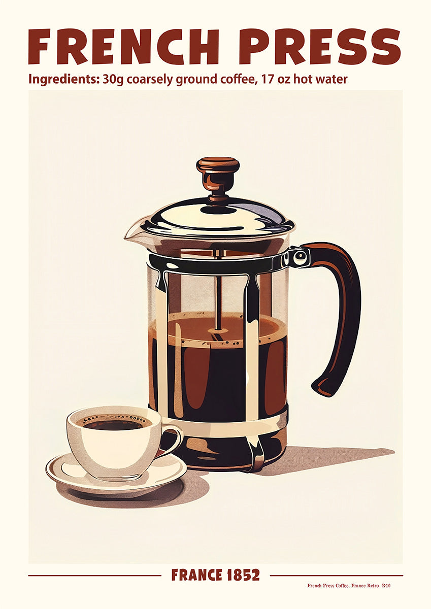 French Press Coffee (Retro) | France