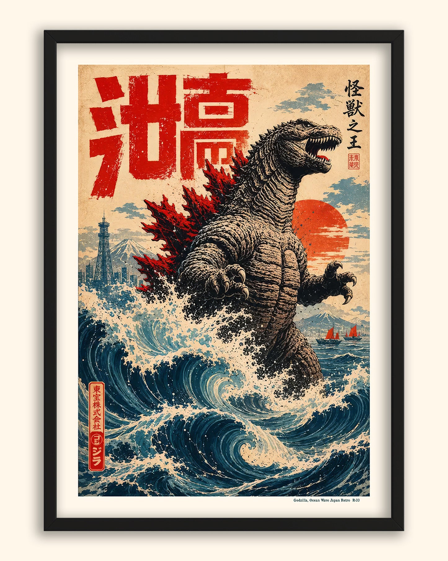 Godzilla, Ocean Wave (Retro) | Japan